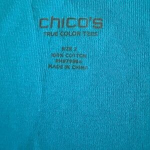 Chico's Turquoise True Color Tee